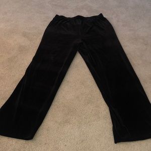 VTG En Francais by Huey Waltzer Large Black Velvet Cocktail Party‎ Velour Pants